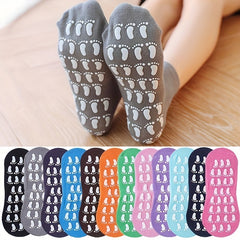 4 Pairs Cozy Yoga Socks Low Cut Anti-Slip Gripper Socks