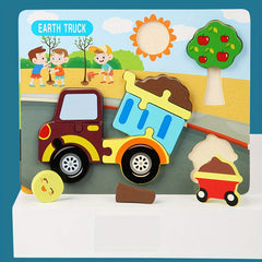 3D Wooden Puzzle Board Educational Toy for Kids