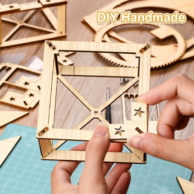 DIY Wooden Holographic Projector Science Kit 3D Invention Crafting