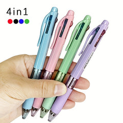 2pcs 4 in 1 Colorful Retractable Multifunction Pens for Students & Office