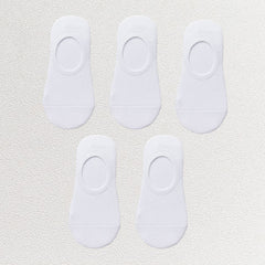 5 Pairs Women's No Show Socks Breathable & Non Slip Solid Boat Socks