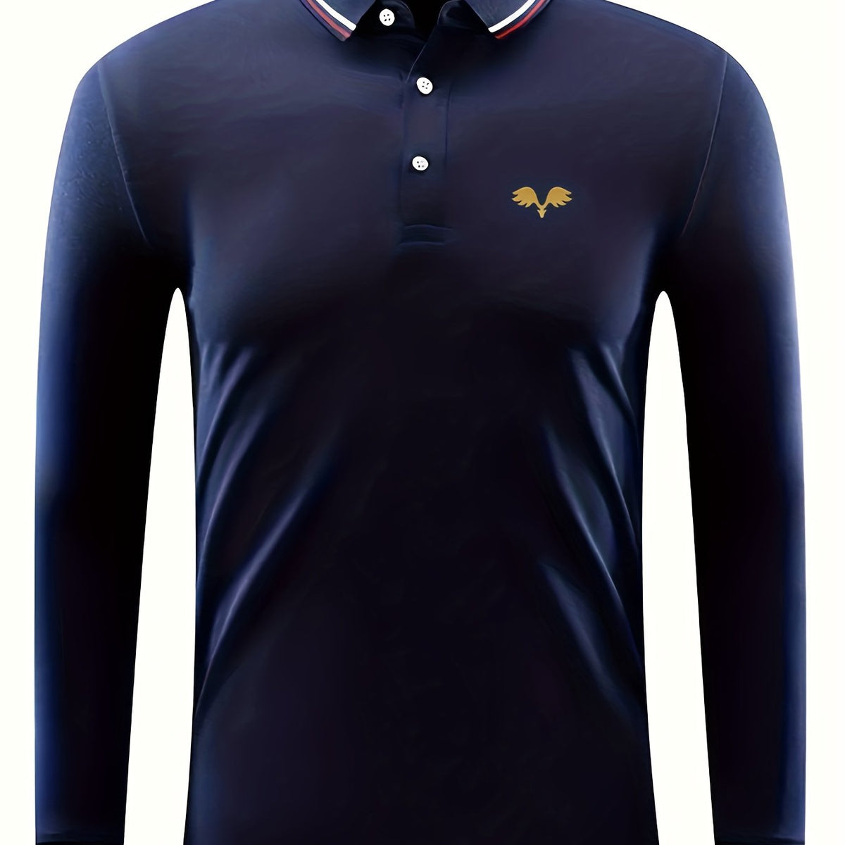 Men's Wing Golf Shirt Long Sleeve Tennis Chukker Business Casual