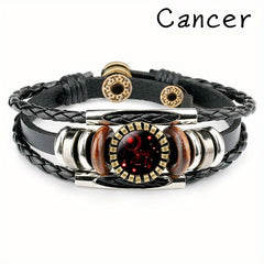 12 Constellation Beaded Leather Bracelets