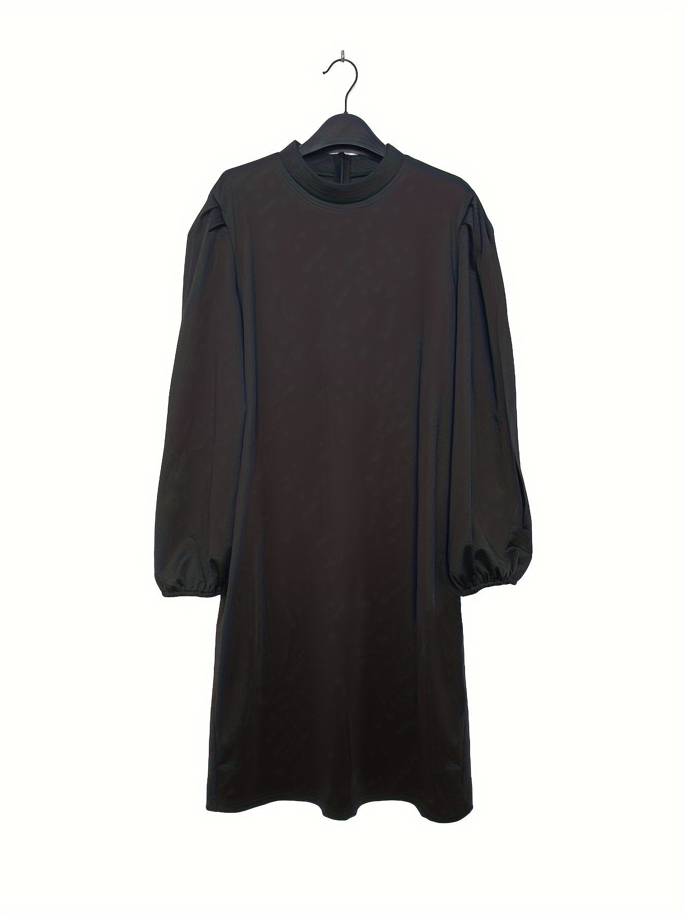  Dress Women's Plus Solid Lantern Sleeve Bodycon Midi Dress