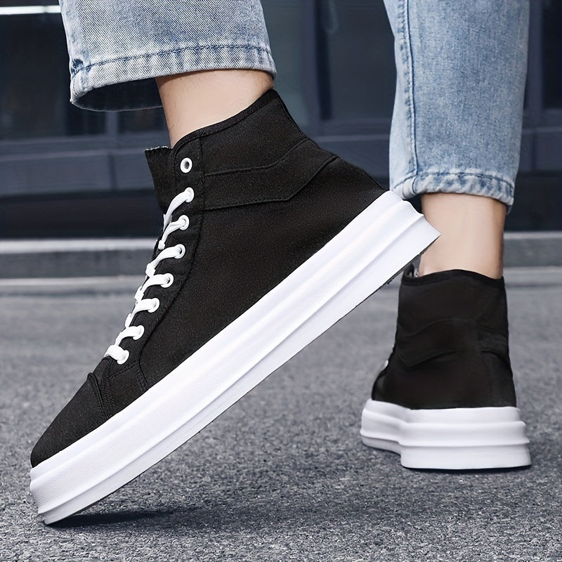 High Top Lace Up Canvas Shoes Non Slip Casual Flats