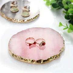 Round Jewelry Tray Resin Stone Creative Display Holder