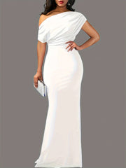  One Shoulder Mermaid Maxi Formal Dress