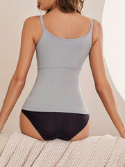 Solid Cami Top Crew Neck Sleeveless Top Women's Lingerie