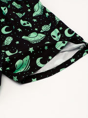 Skull Print Sleep Bottoms Soft & Comfy Elastic Waistband Shorts