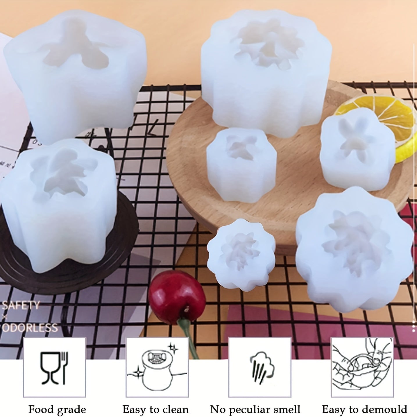 3D Succulent Cacti Candle Mold 9 Pcs