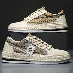 Men's Canvas Lace Up Skate Shoes Breathable Sneakers