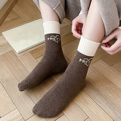 5 Pairs Letter Print Socks Mid Tube Women's Stockings