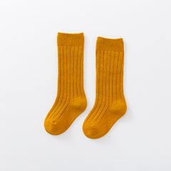 Kids Candy Color Knitted Cotton Stockings for Spring