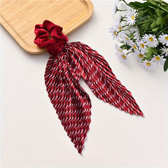 Vintage Pleated Scrunchies Hair Tie Velvet Hair Rope Striped Hair Accessories