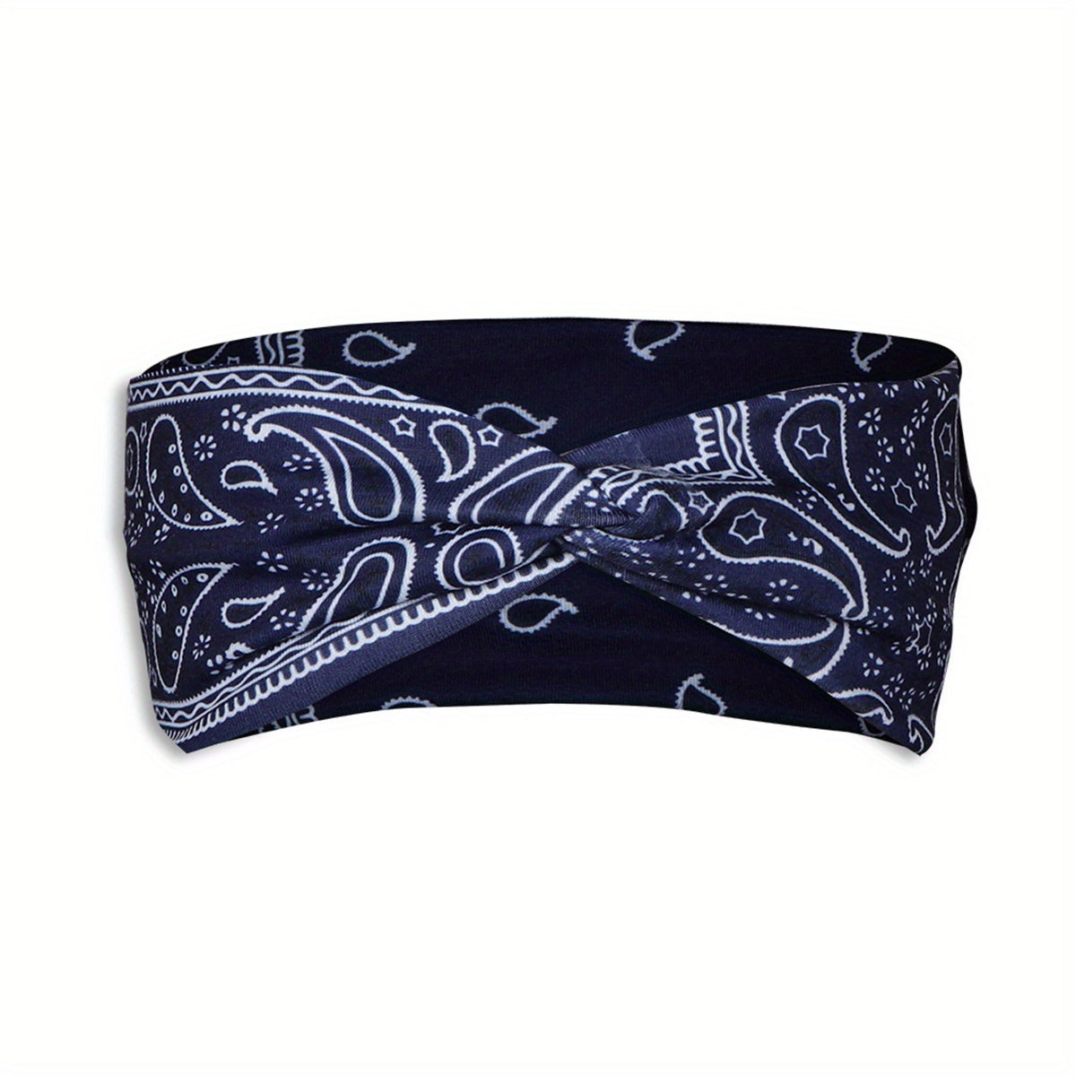 Printed Bandana Cross Knot Headband Women Sports Yoga Fitness Sweatband