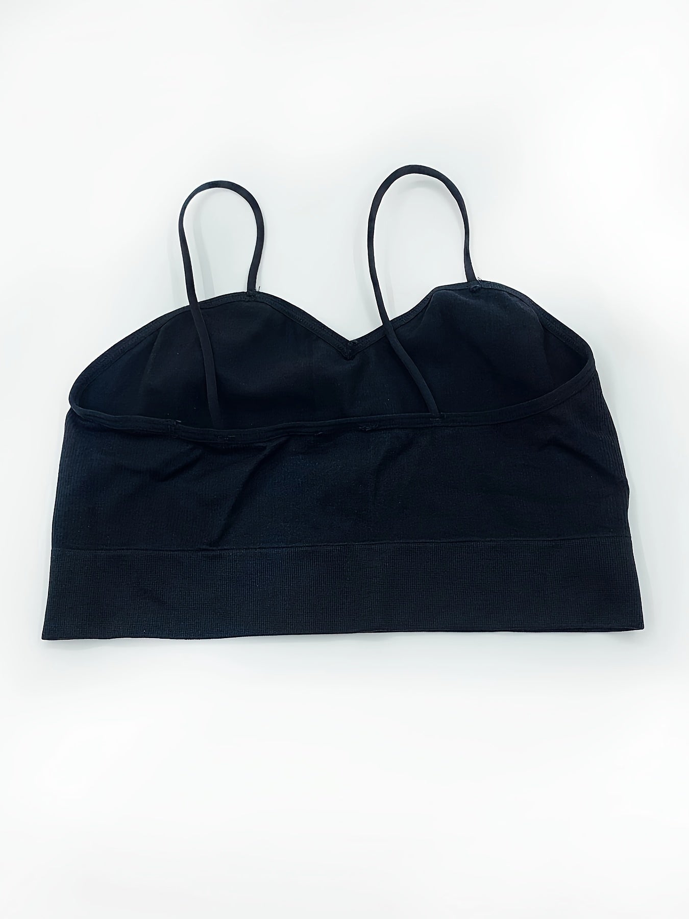 2pcs Solid Cami Crop Tops V Neck Backless Slim Fit Top Women