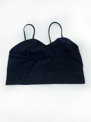 2pcs Solid Cami Crop Tops V Neck Backless Slim Fit Top Women
