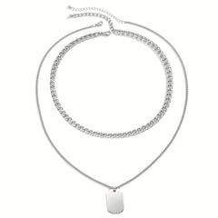 Boys Golden Chain Geometric Style Hip Hop Necklace