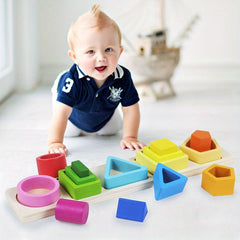 Wooden Sort & Stack Toy for Toddlers
