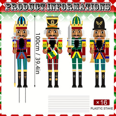 4PCS Christmas Nutcracker Yard Sign Outdoor Decoration