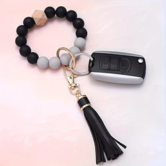 Silicone DIY Beaded Bracelet Keychain Car Keychain Backpack Accessories