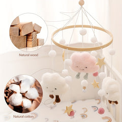 Wooden Baby Bed Bell Toy Halloween Christmas Thanksgiving