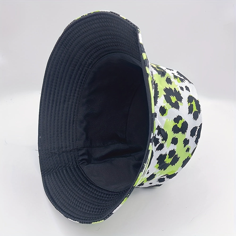 Leopard Print Bucket Hat Reversible Sunscreen Cap Fisherman Cap