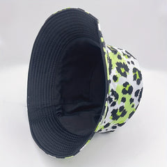 Leopard Print Bucket Hat Reversible Sunscreen Cap Fisherman Cap