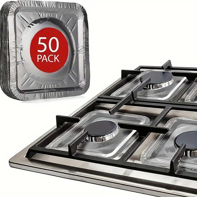 50pcs Aluminum Stove Burner Cover 8.5in Heat-resistant Gas Stove Protector
