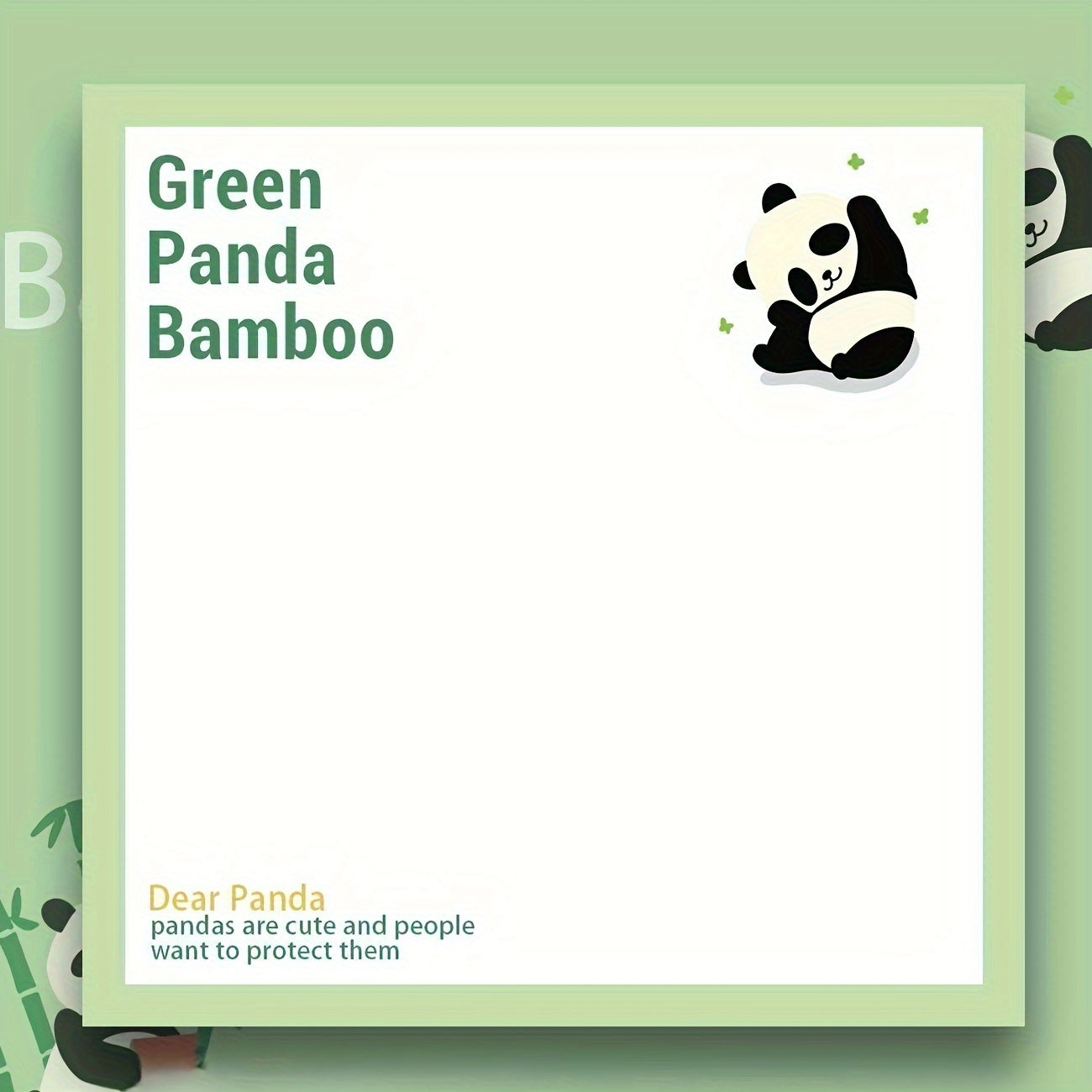 Panda Sticky Note Memo Pad 50 Pages Creative Square For Office Study Home Decor
