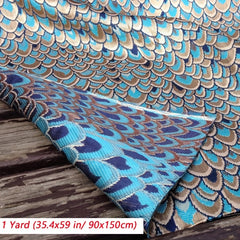 African Peacock Jacquard Brocade Fabric For Dress DIY Sewing Patchwork