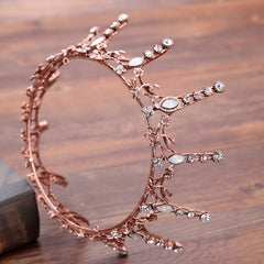 Vintage Golden Queen Princess Tiaras Crowns Crystal Rhinestone Diadems