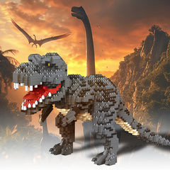 Jurassic Brontosaurus & Velociraptor Building Blocks Model Toy