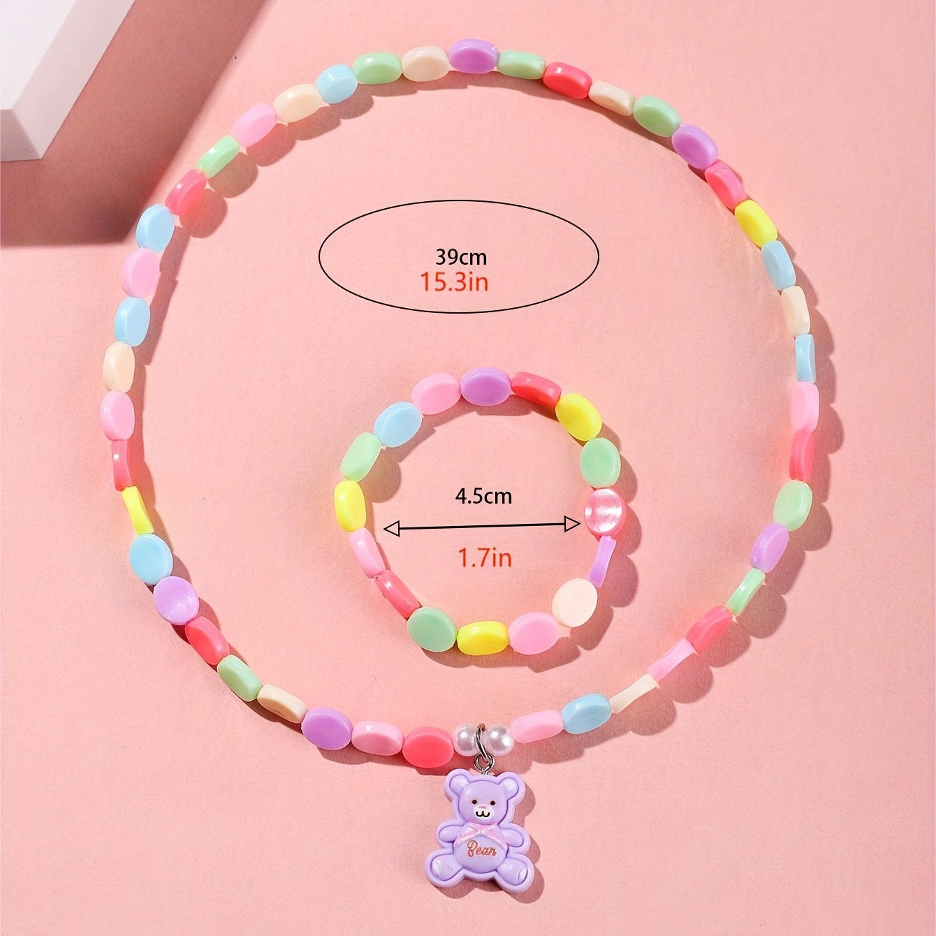 Colorful Acrylic Flower Necklace and Bracelet Jewelry Set