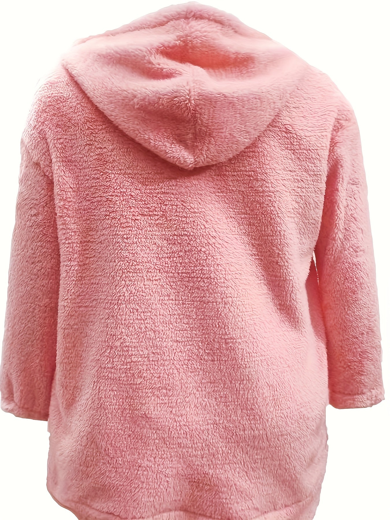 Women's Plus Teddy Fleece Hooded Coat & Shorts Set