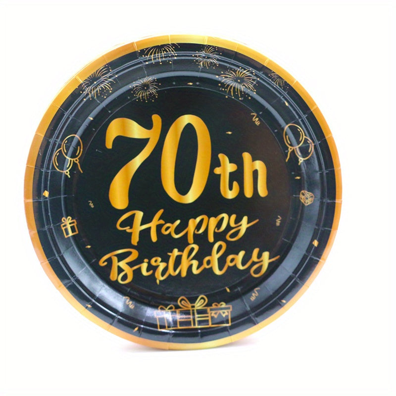Golden Birthday Theme Party 10 Pcs Paper Dessert Plates Cheers To Tableware