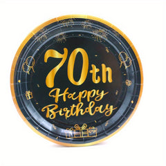 Golden Birthday Theme Party 10 Pcs Paper Dessert Plates Cheers To Tableware