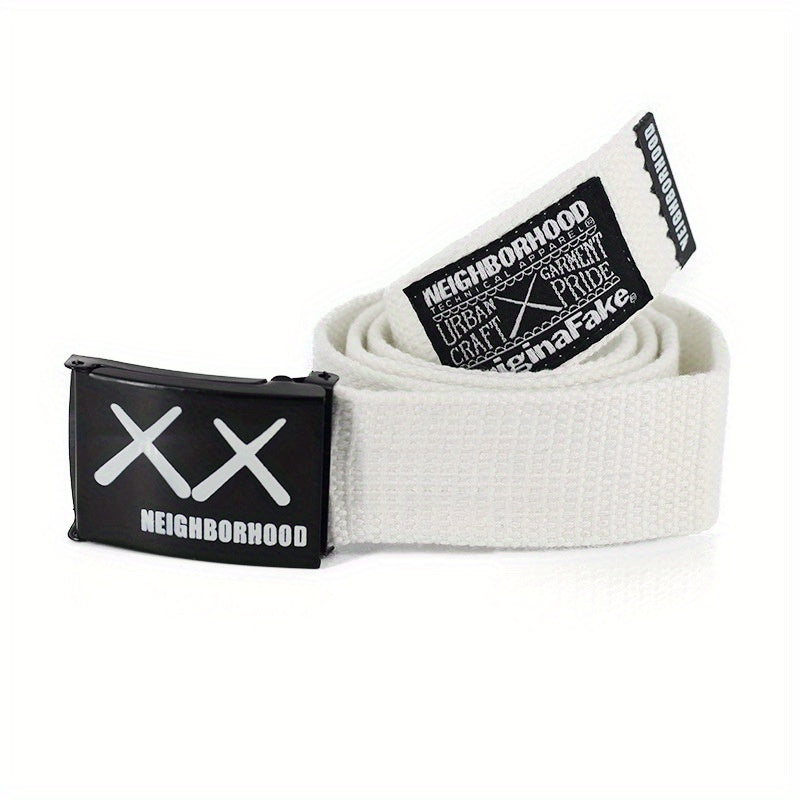 Men's XX Canvas Leather Belt, 3 1/5-inch - Can Be Tied for 20 Years