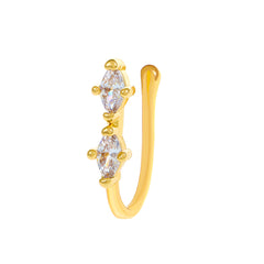 Men's Golden Nose Stud Set With Artificial Diamonds Party Gift