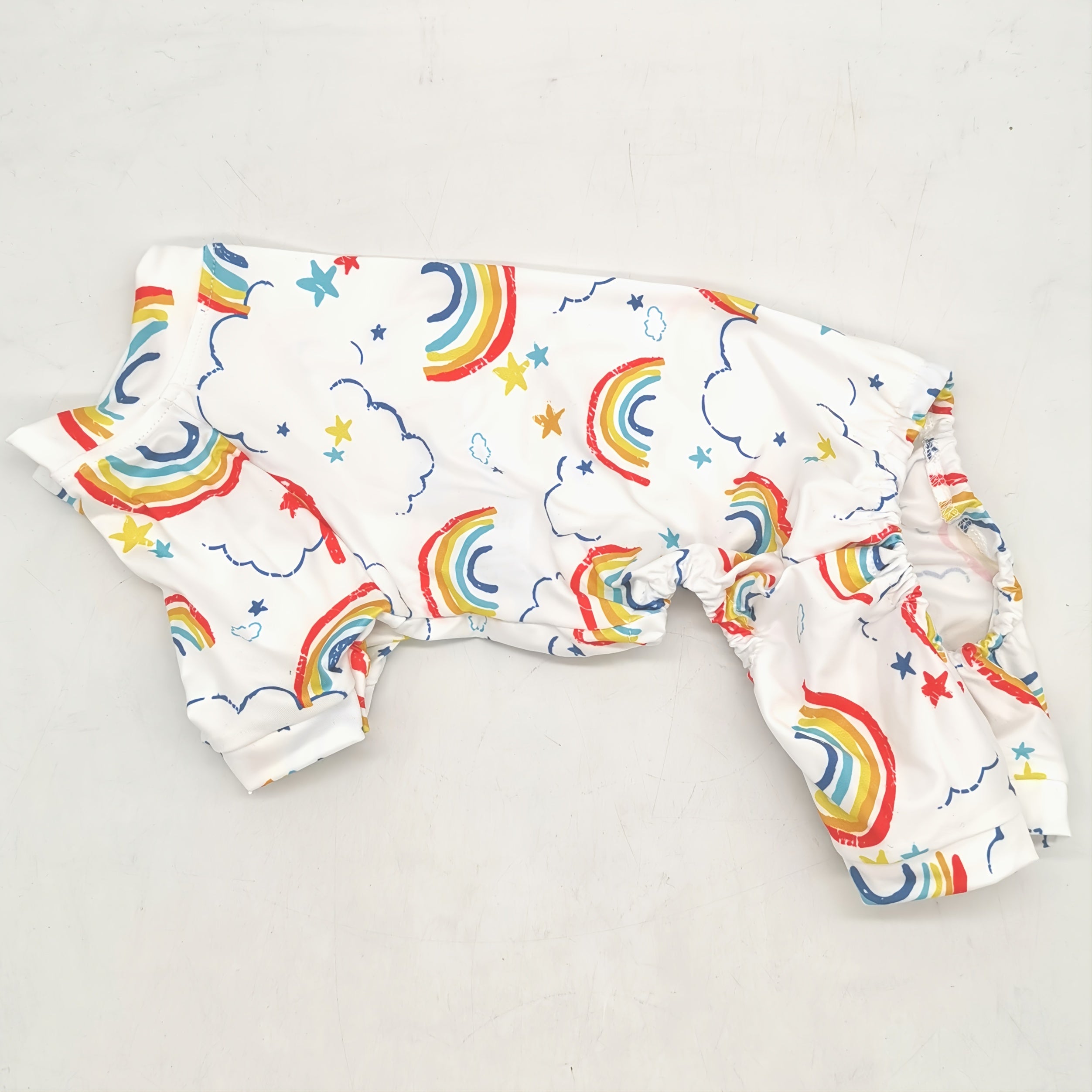 Rainbow Print Dog Pajama Cozy Pet Clothes for Cats and Dogs