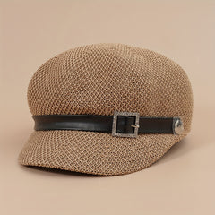 Hollow Out Beret Solid Breathable Newsboy Hat British Style Octagonal Hats
