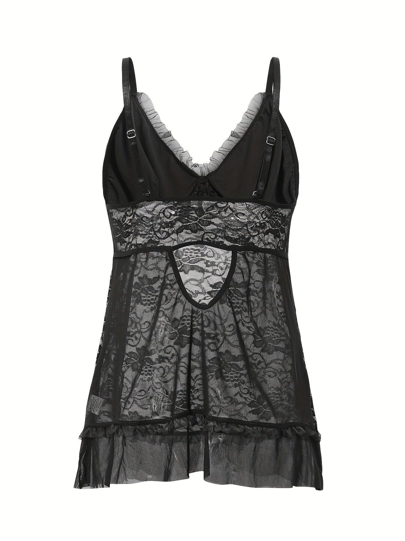  Lace Bow Ruffle Babydoll Dress
