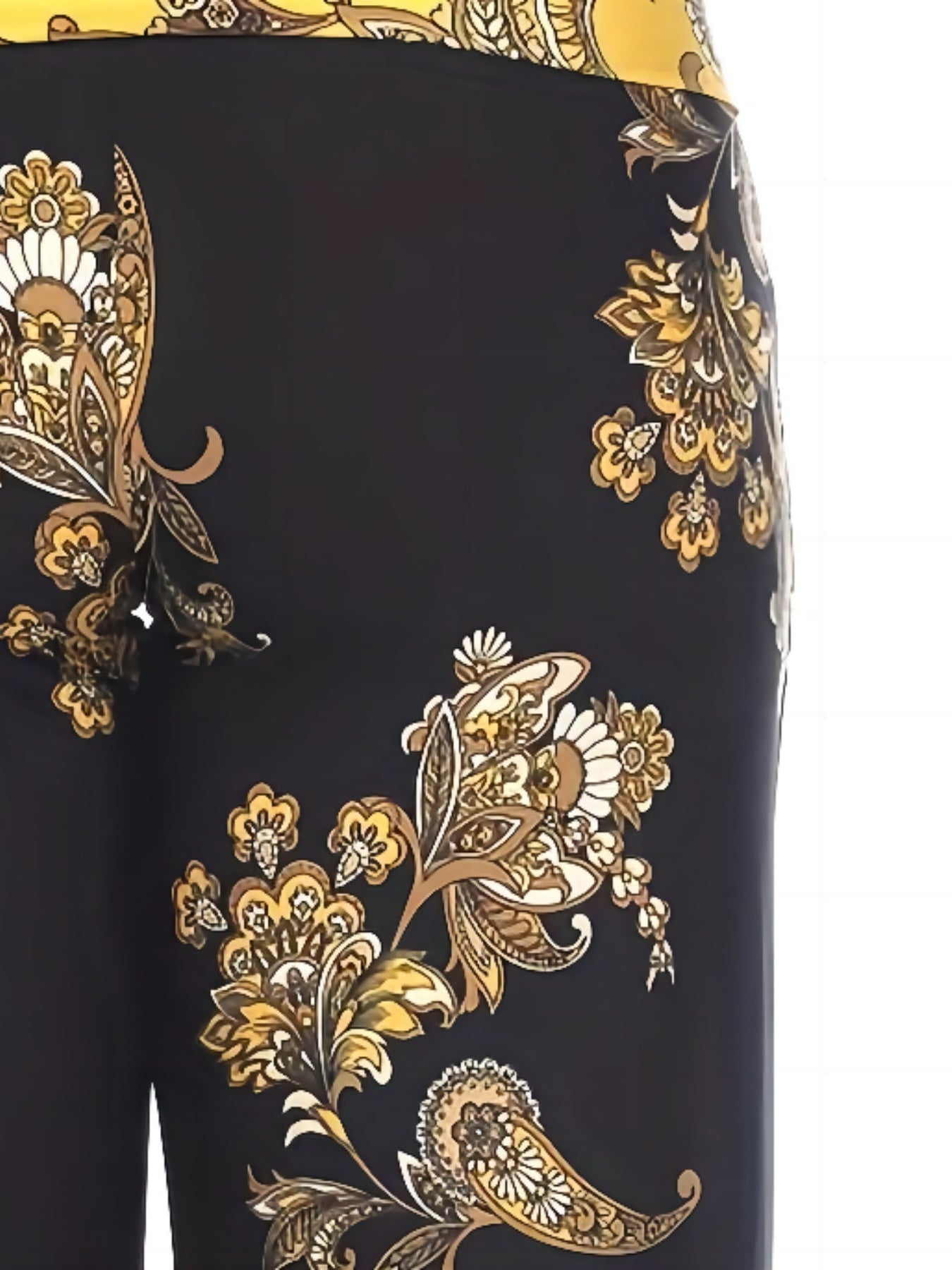  Boho Pants Women's Plus Floral Paisley Wide Leg Pants