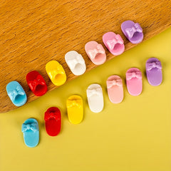 Mini Doll Bow Slippers Decoration for Dollhouse