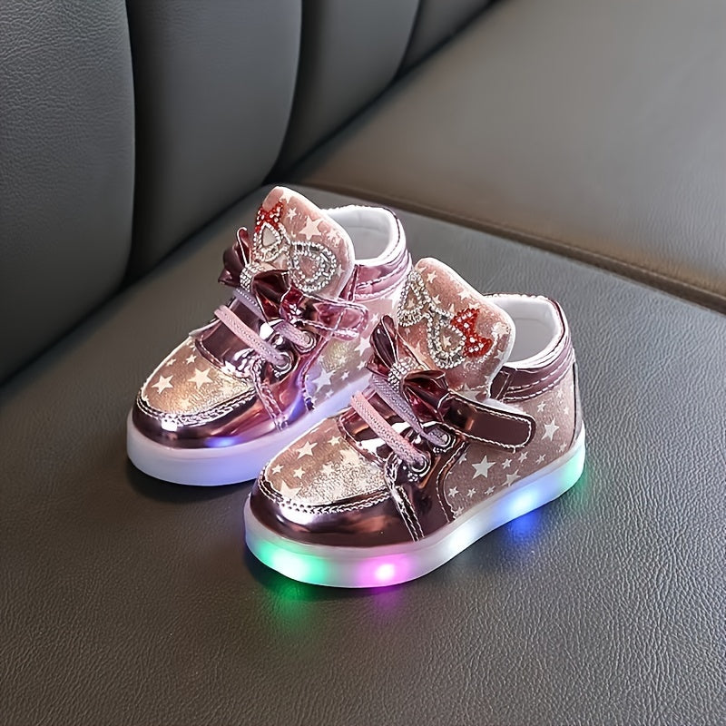 Girl's LED Light Up High Top Skate Shoes