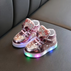 Girl's LED Light Up High Top Skate Shoes
