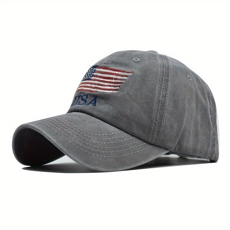 American Flag Denim Baseball Cap Trucker Hat