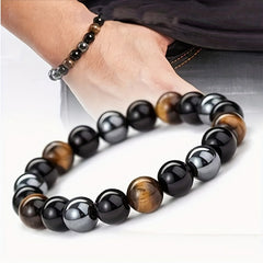 Men's Hematite & Tiger Eye Energy Bracelet