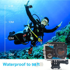 FHD Action Camera 1080P 30M Waterproof 12MP with Accessories Kit