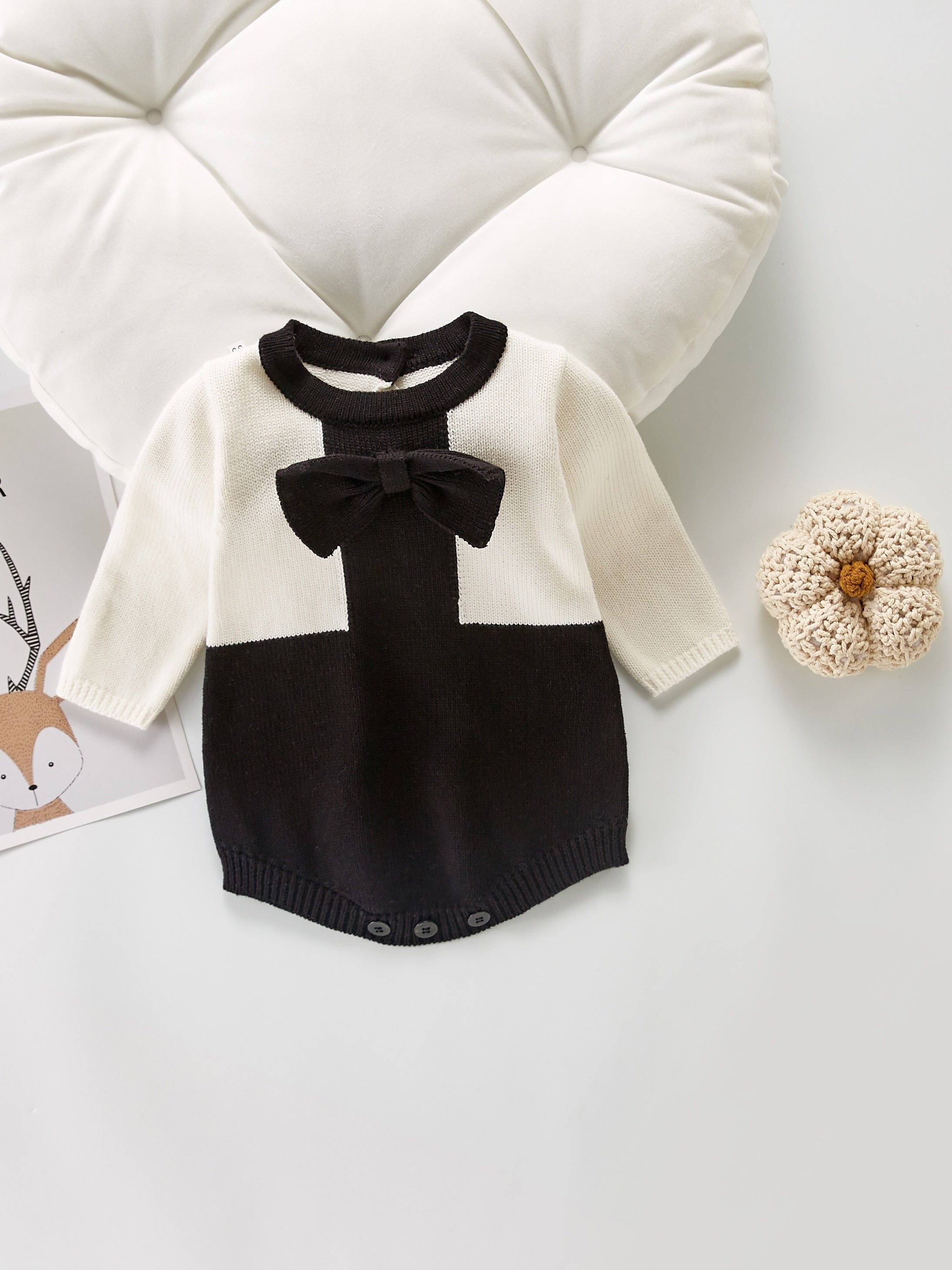 Baby Girls Bow Long Sleeve Bodysuit